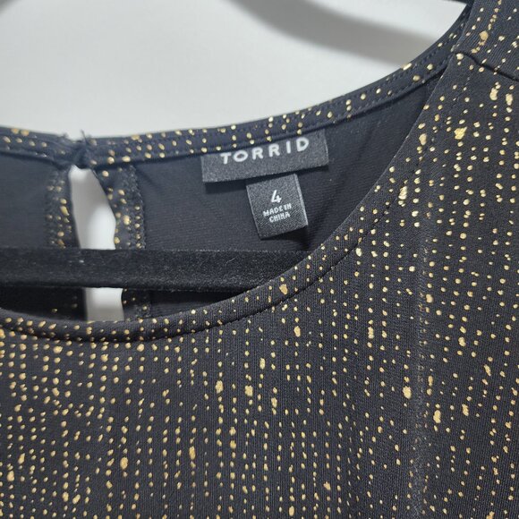 Worn Once Torrid Size 4 Studio Knit Gold & Black Dress - Picture 4 of 4